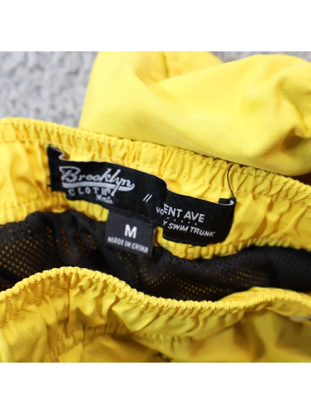 Brooklyn Cloth Swim Trunks Men Medium Yellow Colorblock